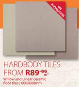Hardbody Tiles Willow And Linear Ceramic Floor Tiles 600x600mm-Per Sqm