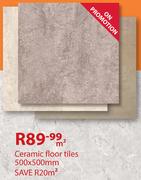 Ceramic Floor Tiles 500x500mm-Per Sqm