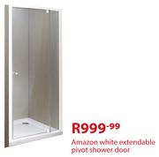 Amazon White Extendable Pivot Shower Door