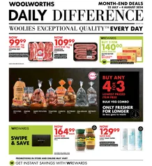 Woolworths Gauteng, Northern Cape, Limpopo, Mpumalanga, Free State & North West : Daily Difference (22 July - 04 August 2024)