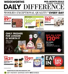 Woolworths Gauteng, Northern State & North Cape, Limpopo, Mpumalanga, Free West : Daily Difference (10 March - 23 March 2025)