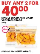 Single Sliced And Diced Vegetable Bags-For Any 2 x 500g