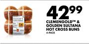 Clemen Gold & Golden Sultana Hot Cross Buns 4 Pack
