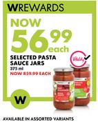 Selected Pasta Sauce Jars-375ml Each