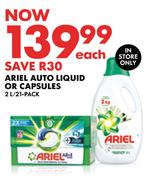 Ariel Auto Liquid Or Capsules-2L/21 Pack