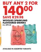 Woolies Sparkling Flavoured Drinks-For Any 2 x 6 x 275ml