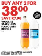 Woolies Sparkling Flavoured Drinks-For Any 2 x 2L