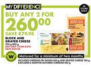 Block & Grated Cheese-For Any 2 x 750g/850g