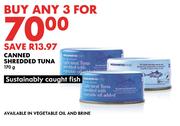 Canned Shredded Tuna-For Any 3 x 170g