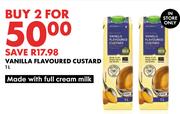 Vanilla Flavoured Custard-For 2 x 1L