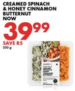 Creamed Spinach & Honey Cinnamon Butternut-350g