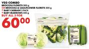 Broccoli Florets 300g Or Broccoli & Cauliflower Florets 300g + Baby Cabbage 2 Pk + Baby Marrows 350g