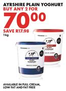 Ayrshire Plain Yoghurt-For Any 2 x 1kg