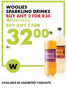 Woolies Sparkling Drinks-For Any 2 x 2Ltr