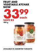 Fruit & Vegetable Atchar-400g Each