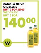 Canola Olive Oil Blend-For 2 x 1Ltr