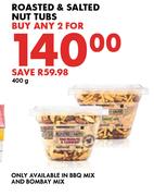 Roasted & Salted Nut Tubs-For Any 2 x 400g