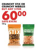 Crunchy Stix Or Crunchy Nibbles-For Any 2 x 150g