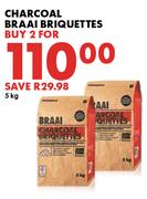 Charcoal Braai Briquettes-For 2 x 5kg