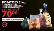 Potatoes 2Kg + Tomatoes 1Kg + Brown Onions 1Kg + Gem Squash 1Kg-For 4 All