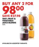 100% Fruit & Vegetable Juice Blends-For 2 x 1.5L