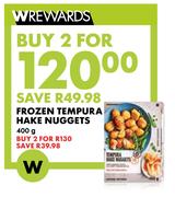 Frozen Tempura Hake Nuggets-For 2 x 400g