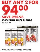 100% Fruit Juice Blends-For 2 x 6 x 200ml