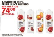 Assorted 100% Fruit Juice Blends-For Any 4 x 1Ltr