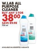 W.LAB All Purpose Cleaner-For Any 2 x 750ml