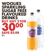 Woolies Sparkling Sugar Free Flavoured Drinks-For Any 2 x 2Ltr