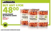 Baked Beans In Tomato Sauce-For 4 x 410g
