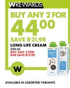 0Long Life Cream-For 2 x 250ml