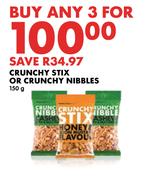 Crunchy Stix Or Crunchy Nibbles-For 3 x 150g