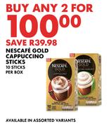 Nescafe Gold Cappuccino Sticks 10 Sticks-For 2