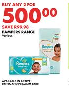 Pampers Range Various-For 2