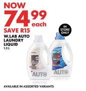 W.Lab Auto Laundry Liquid-1.5L Each