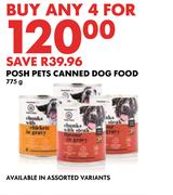Posh Pets Canned Dog Food-For 4 x 775g