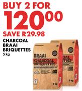 Charcoal Braai Briquettes-For 2 x 5Kg