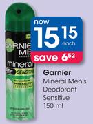 Garnier Mineral Men's Deodorant Sensitive-150ml