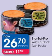 Sta-Sof-Fro Relax & Black Twin Packs-Per Pack