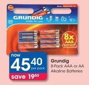 Grundig 8-Pack AAA or AA Alkaline Batteries-Per Pack