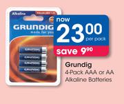 Grundig 4-Pack AAA or AA Alkaline Batteries-Per Pack