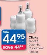 Clicks Set Of 4 Dolomite Condiment Holders-Per Set
