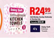 Daisy Soft Kitchen Towels-4's Per Pack
