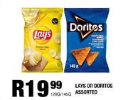 Lays Or Doritos Assorted-120g/145g