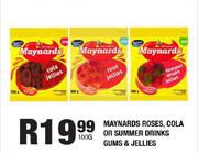 Maynards Roses, Cola Or Summer Drinks Gums & Jellies-100g
