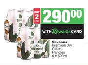 Savanna Premium Dry Cider Handies-For 2 x 6 x 500ml