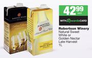 Robertson Winery Natural Sweet White Or Golden Nectar Late Harvest-1L Each
