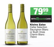 Kleine Zalze Cellar Selection Sauvignon Blanc Or Bush Vines Chenin Blanc-750ml Each