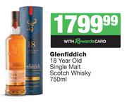 Glenfiddich 18 Year Single Malt Scotch Whisky-750ml